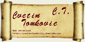 Cvetin Tomković vizit kartica